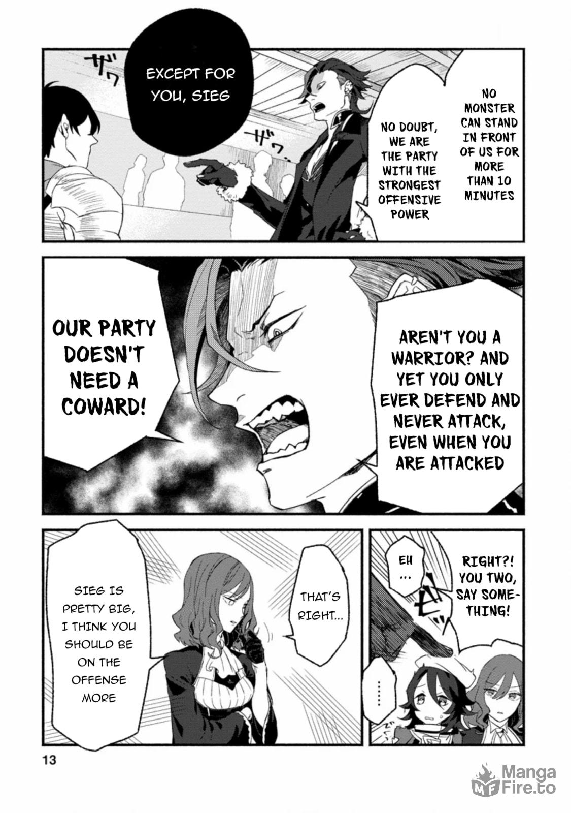 Sono Monban, Saikyou Nitsuki: Tsuihou Sareta Bougyo Ryoku 9999 no Senshi, Outo no Monban Toshite Musou Suru – Chapter 1 page 11