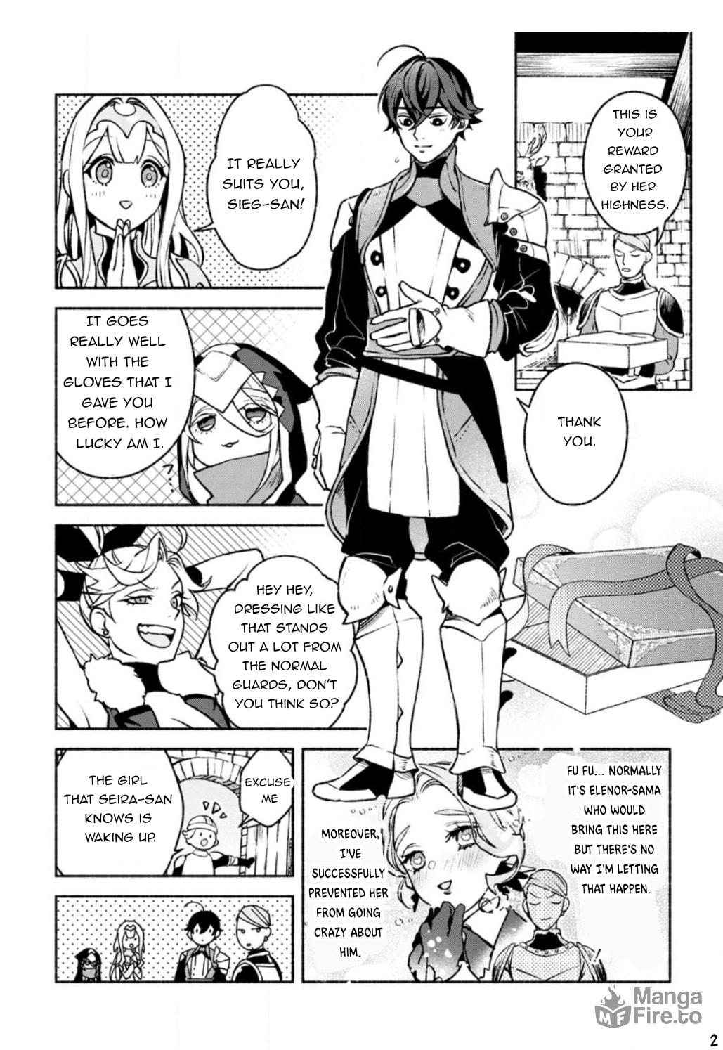 Sono Monban, Saikyou Nitsuki: Tsuihou Sareta Bougyo Ryoku 9999 no Senshi, Outo no Monban Toshite Musou Suru – Chapter 23 page 2