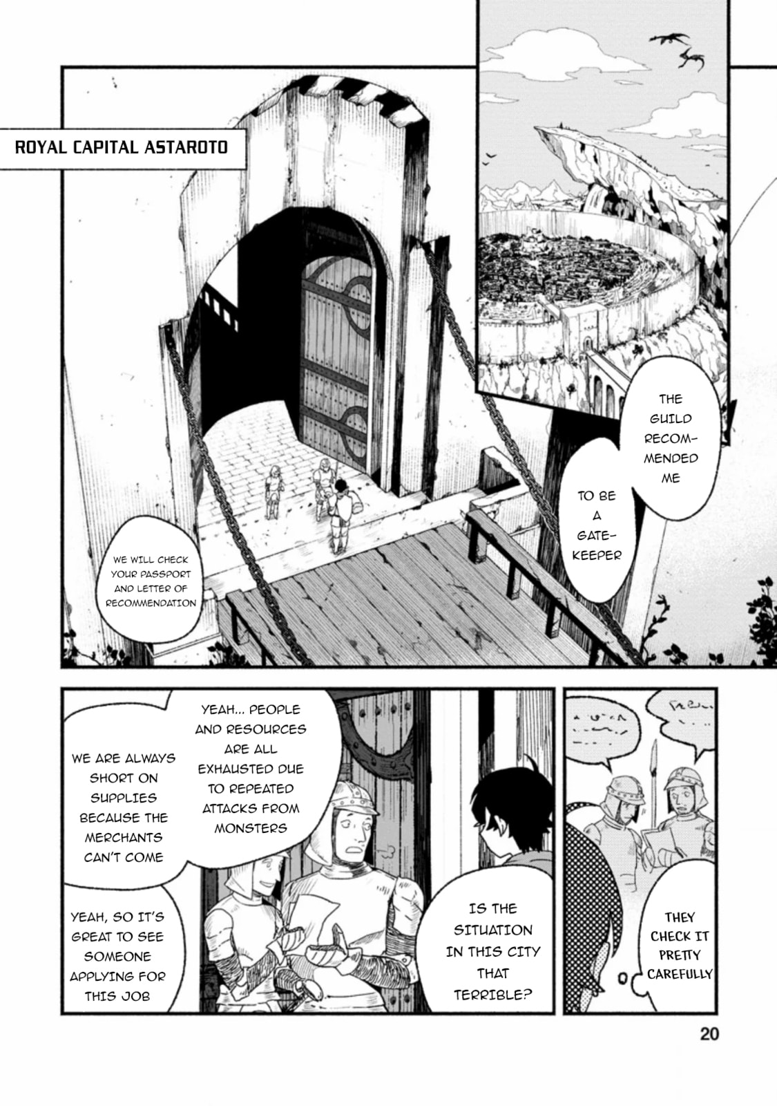 Sono Monban, Saikyou Nitsuki: Tsuihou Sareta Bougyo Ryoku 9999 no Senshi, Outo no Monban Toshite Musou Suru – Chapter 1 page 18