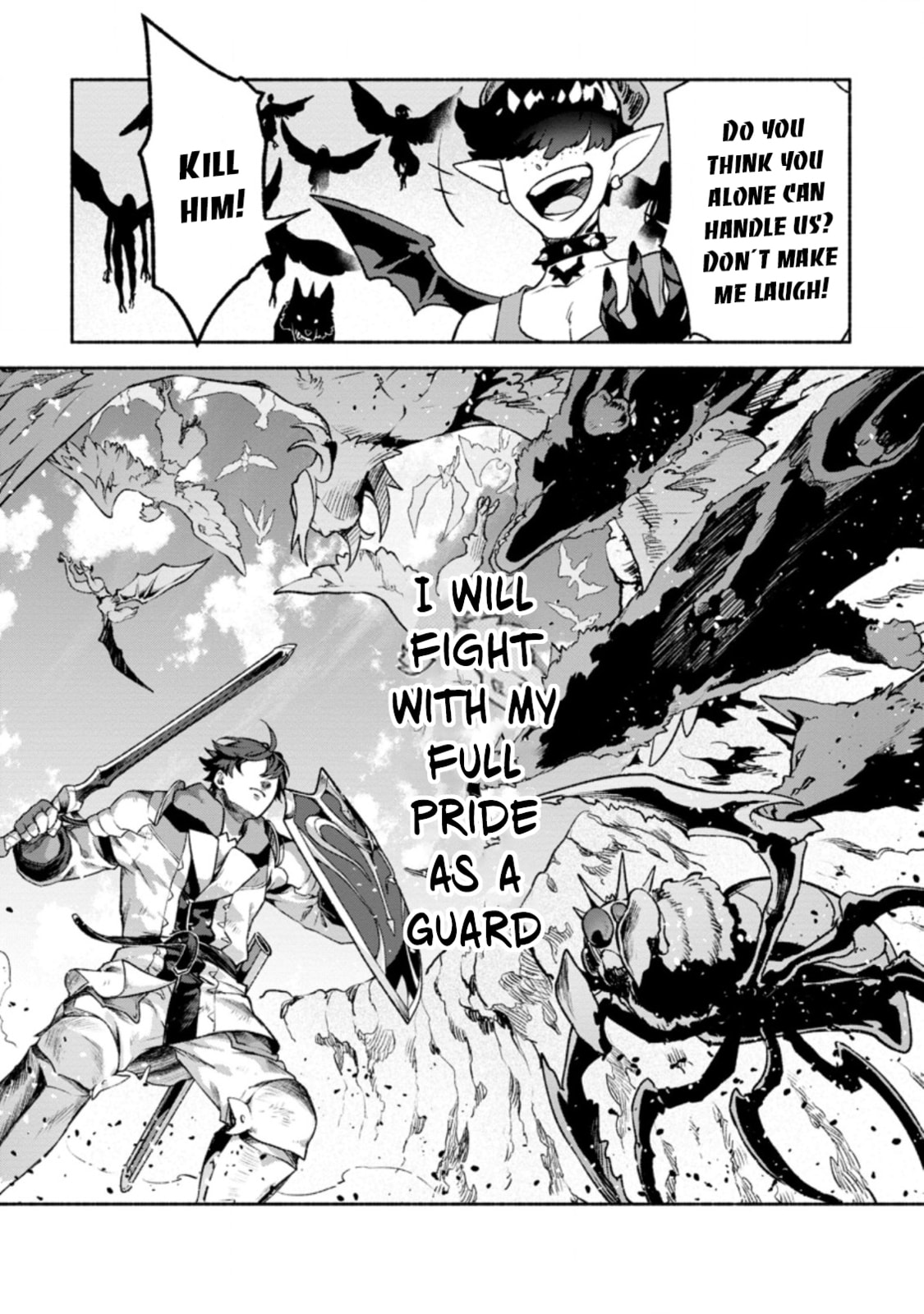 Sono Monban, Saikyou Nitsuki: Tsuihou Sareta Bougyo Ryoku 9999 no Senshi, Outo no Monban Toshite Musou Suru – Chapter 16 page 3